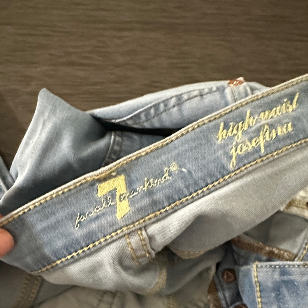 7 For All Mankind Sky Blue Slim Jeans - Picture 2 of 7
